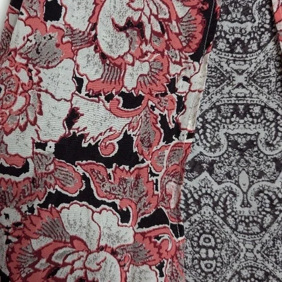 Lucky Brand Womens Floral Paisley Layered Split Front Tank Top Coral Cream Small - Picture 14 of 16